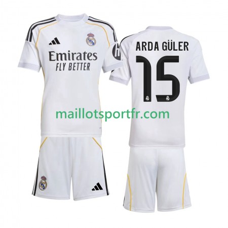 Maillot de Foot Real Madrid Arda Guler 15 Enfant Domicile 2025/26